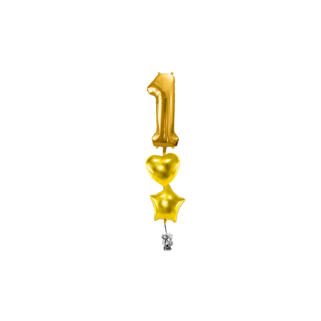 Ballone Zahl 1 in gold Ballonbouquet