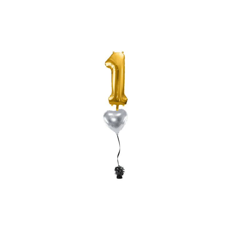 Ballone Zahl 1 in gold Ballonbouquet