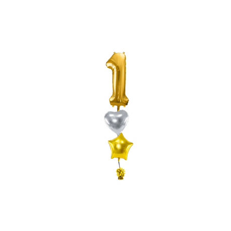 Ballone Zahl 1 in gold Ballonbouquet