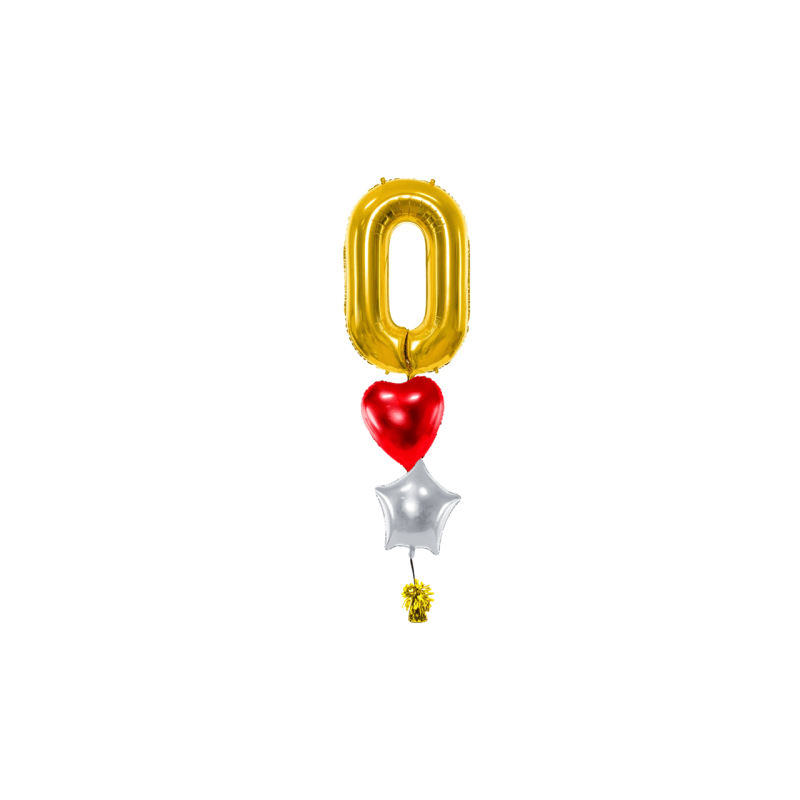 Ballone Zahl 1 in gold Ballonbouquet