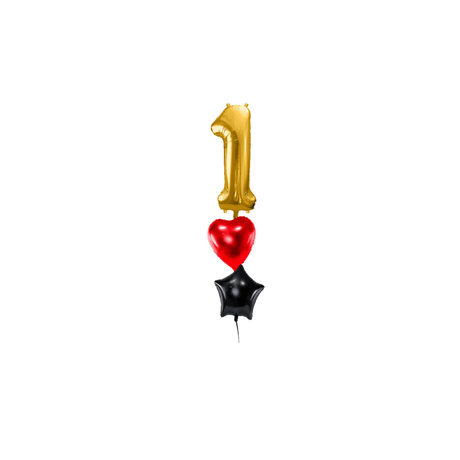 Ballone Zahl 1 in gold Ballonbouquet
