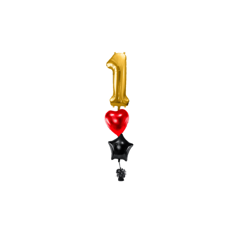 Ballone Zahl 1 in gold Ballonbouquet
