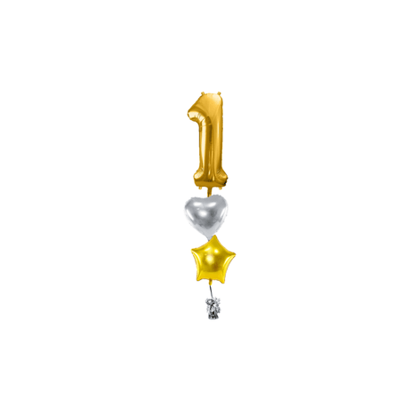 Ballone Zahl 1 in gold Ballonbouquet