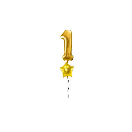 Ballone Zahl 1 in gold Ballonbouquet