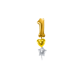 Ballone Zahl 1 in gold Ballonbouquet