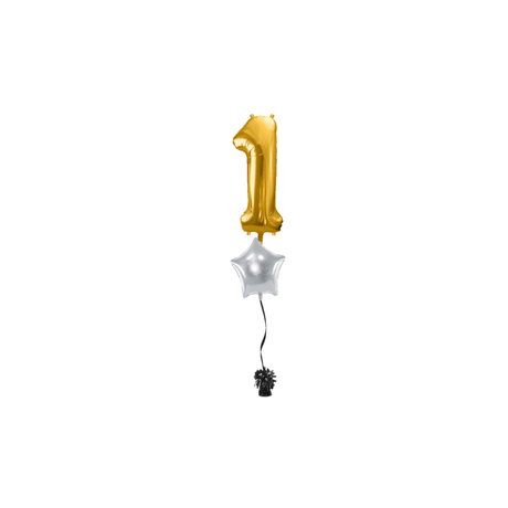 Ballone Zahl 1 in gold Ballonbouquet