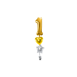 Ballone Zahl 1 in gold Ballonbouquet