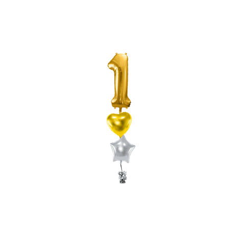 Ballone Zahl 1 in gold Ballonbouquet