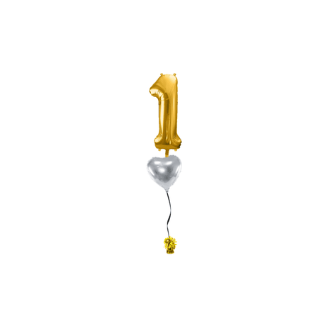 Ballone Zahl 1 in gold Ballonbouquet