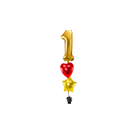 Ballone Zahl 1 in gold Ballonbouquet