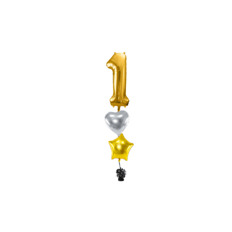 Ballone Zahl 1 in gold Ballonbouquet