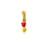 Ballone Zahl 1 in gold Ballonbouquet