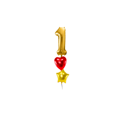 Ballone Zahl 1 in gold Ballonbouquet