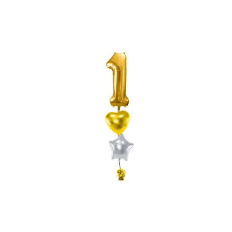 Ballone Zahl 1 in gold Ballonbouquet