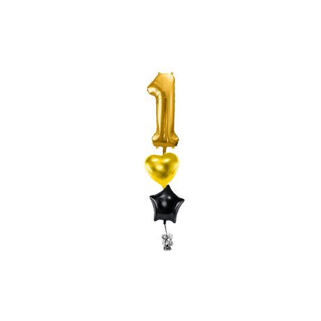 Ballone Zahl 1 in gold Ballonbouquet