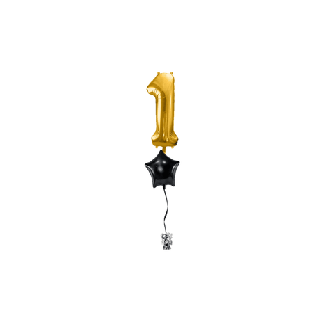 Ballone Zahl 1 in gold Ballonbouquet