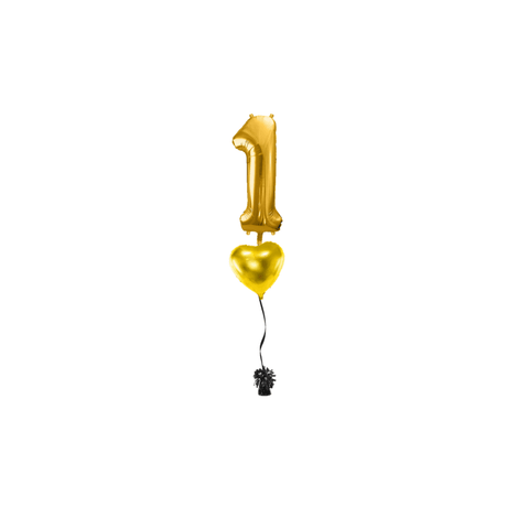 Ballone Zahl 1 in gold Ballonbouquet