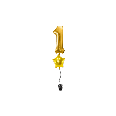 Ballone Zahl 1 in gold Ballonbouquet