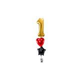 Ballone Zahl 1 in gold Ballonbouquet