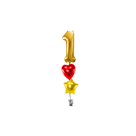Ballone Zahl 1 in gold Ballonbouquet