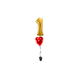 Ballone Zahl 1 in gold Ballonbouquet