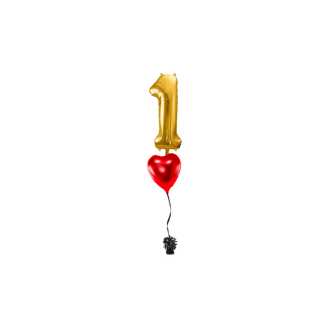 Ballone Zahl 1 in gold Ballonbouquet