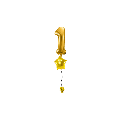 Ballone Zahl 1 in gold Ballonbouquet
