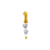 Ballone Zahl 1 in gold Ballonbouquet