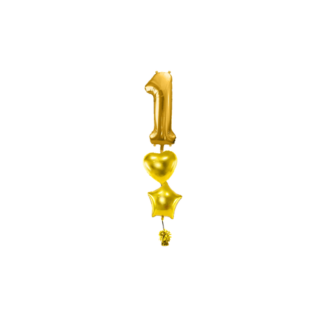 Ballone Zahl 1 in gold Ballonbouquet