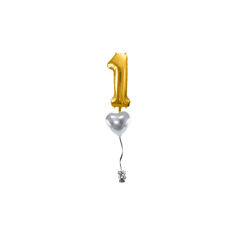 Ballone Zahl 1 in gold Ballonbouquet
