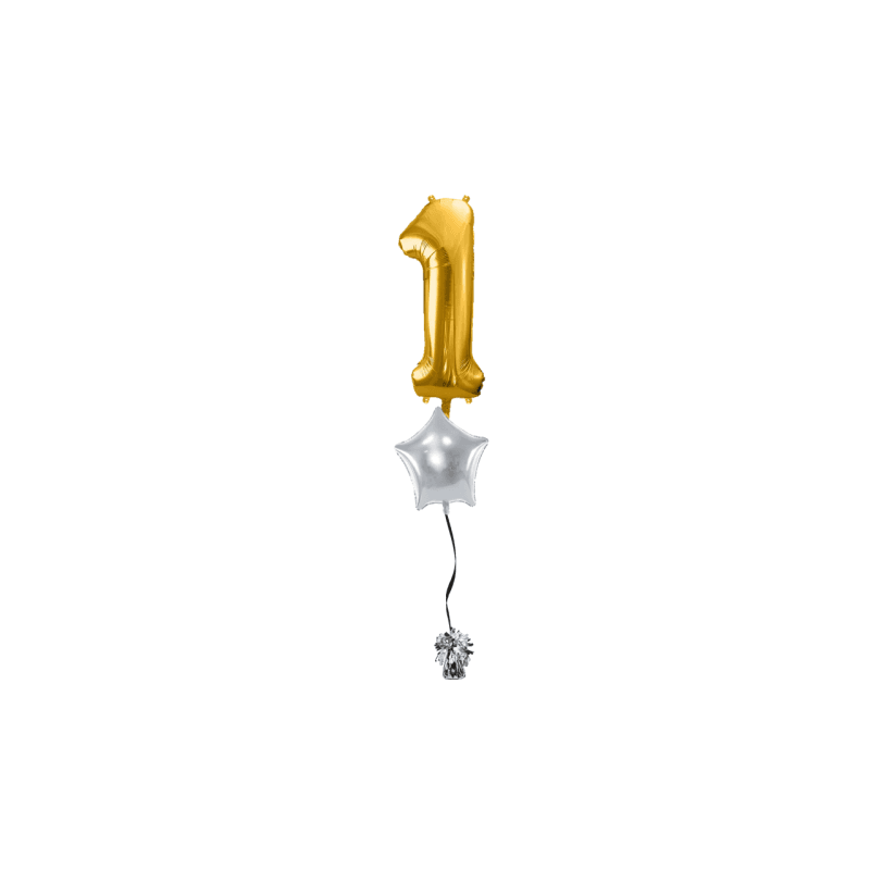 Ballone Zahl 1 in gold Ballonbouquet