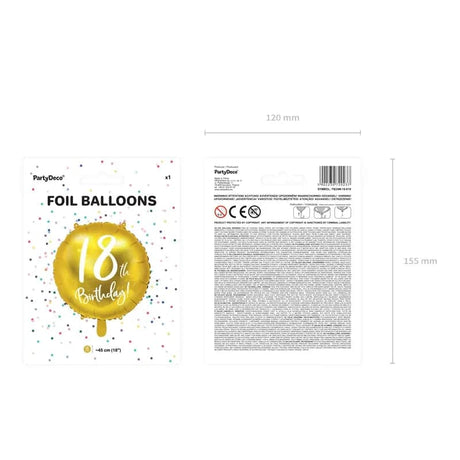 Ballone 18th Birthday 45cm Metallic gold (1 Stk.)