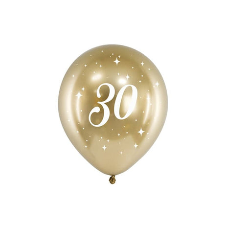 Ballone 30th 30cm Glossy gold (6 Stk.)