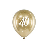 Ballone 40th 30cm Glossy gold (6 Stk.)
