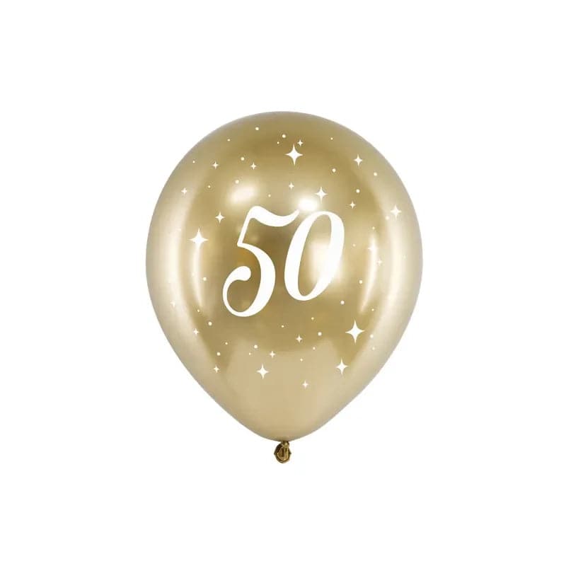 Ballone 50th 30cm Glossy gold (6 Stk.)