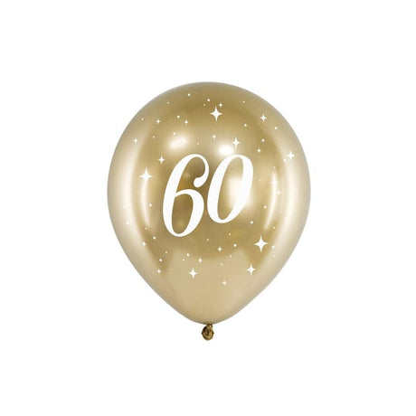 Ballone 60th 30cm Glossy gold (6 Stk.)