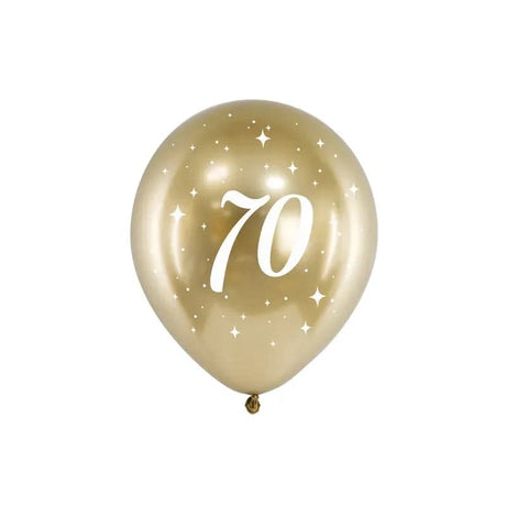 Ballone 70th 30cm Glossy gold (6 Stk.)