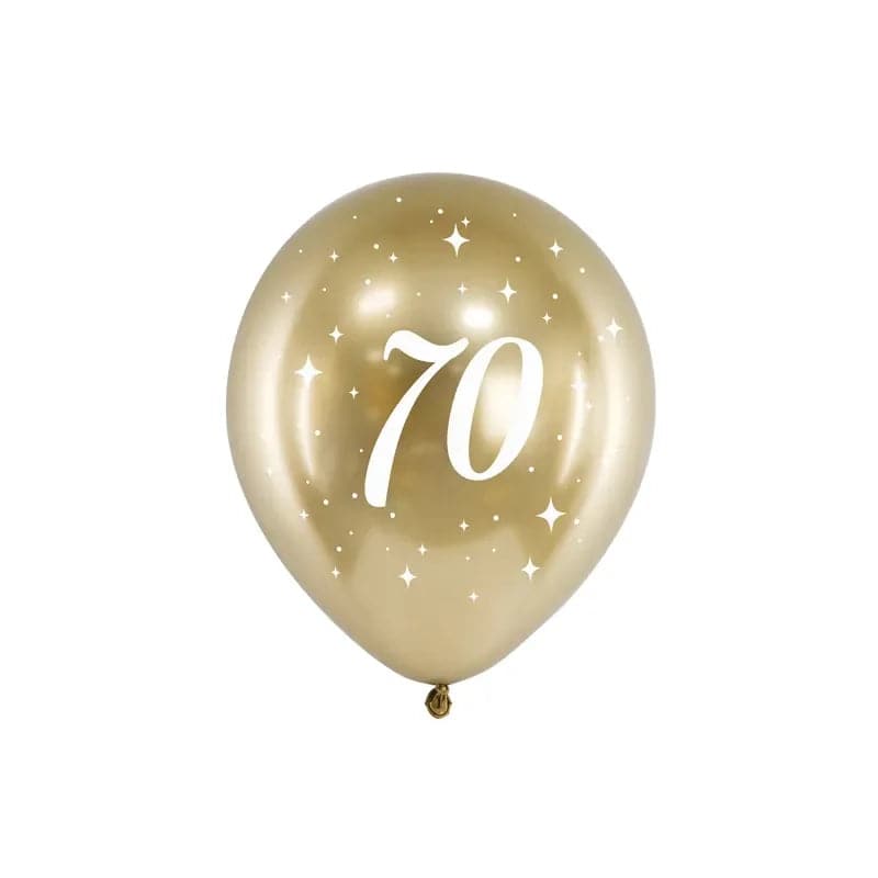 Ballone 70th 30cm Glossy gold (6 Stk.)