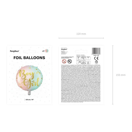 Ballone Boy or Girl 35cm Metallic Mix (1 Stk.)