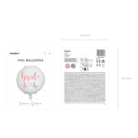 Ballone Bride to be 45cm Metallic weiß (1 Stk.)