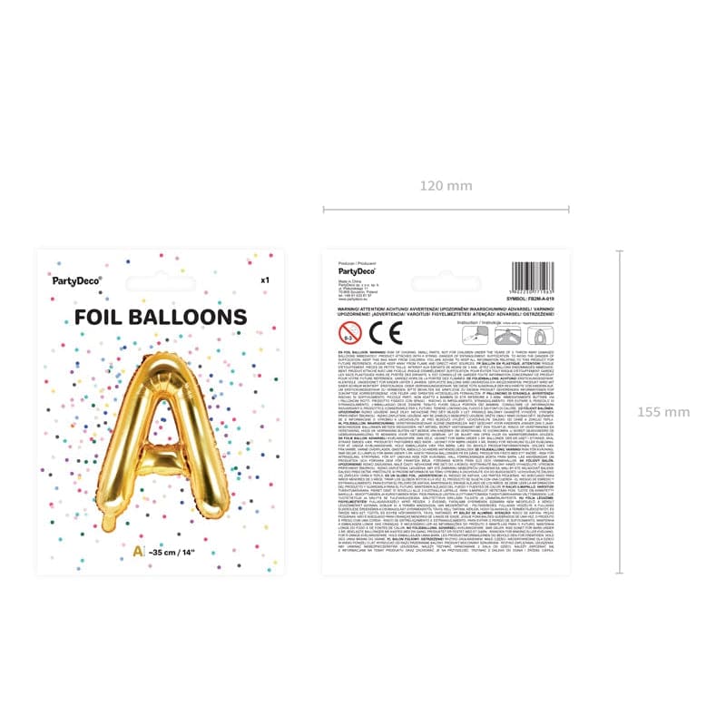 Ballone Buchstabe A 35cm Metallic gold (1 Stk.)