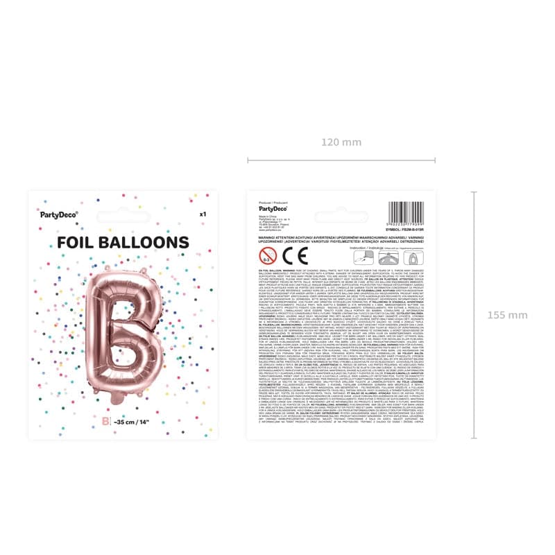 Ballone Buchstabe B 35cm Metallic roségold (1 Stk.)