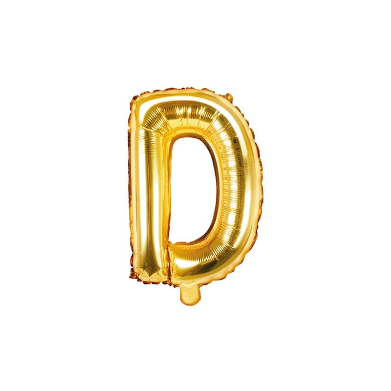 Ballone Buchstabe D 35cm Metallic gold (1 Stk.)