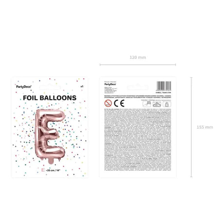 Ballone Buchstabe E 35cm Metallic roségold (1 Stk.)