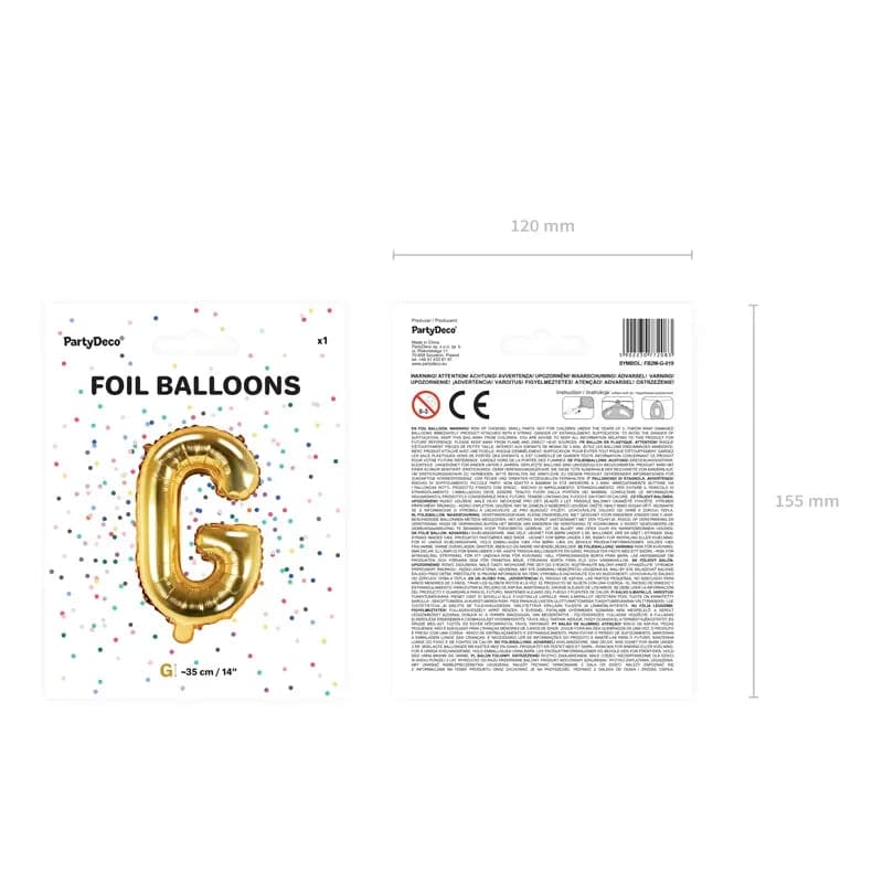 Ballone Buchstabe G 35cm Metallic gold (1 Stk.)