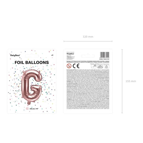 Ballone Buchstabe G 35cm Metallic roségold (1 Stk.)