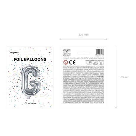 Ballone Buchstabe G 36cm Metallic silber (1 Stk.)