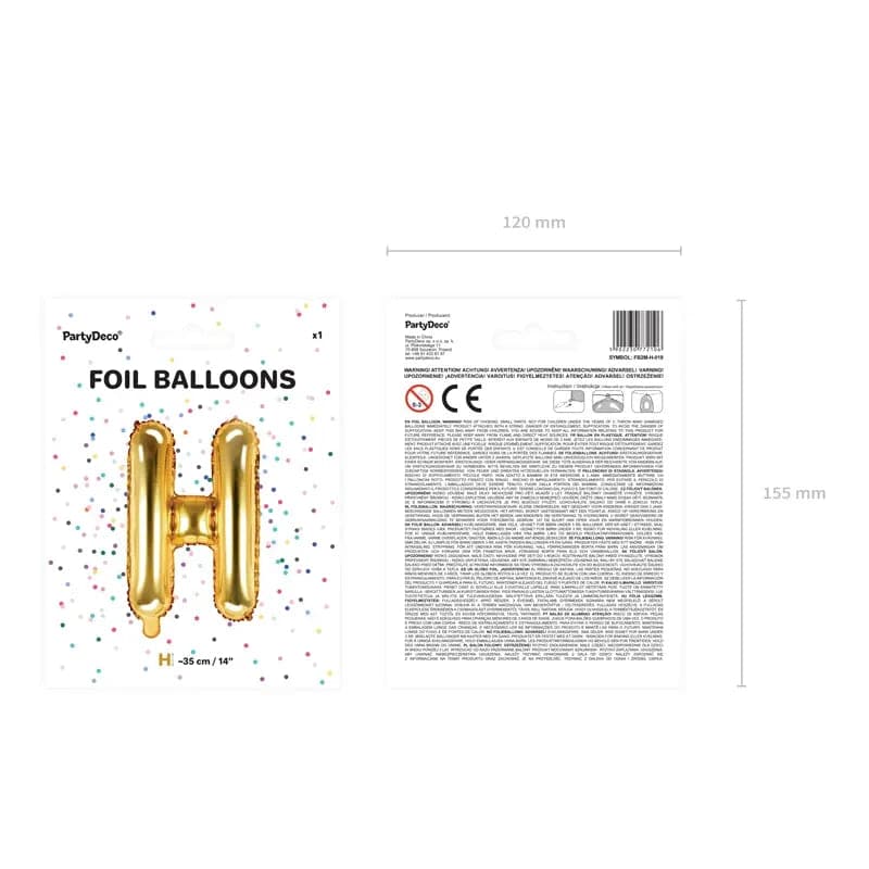 Ballone Buchstabe H 35cm Metallic gold (1 Stk.)