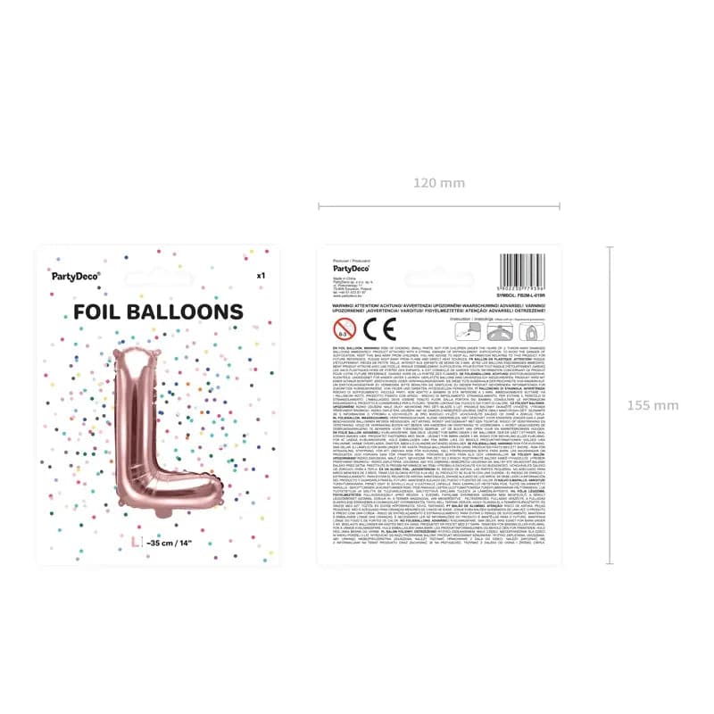 Ballone Buchstabe L 35cm Metallic roségold (1 Stk.)