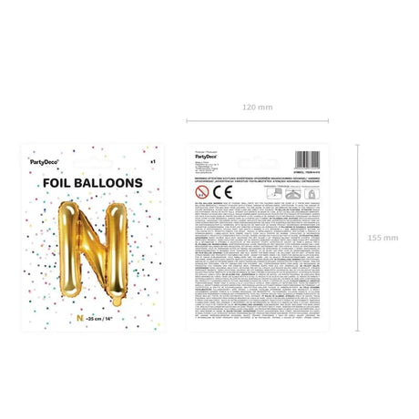 Ballone Buchstabe N 35cm Metallic gold (1 Stk.)